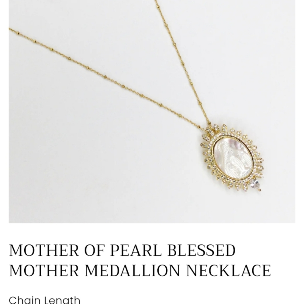 Elegant Gold Mother of Pearl Necklace